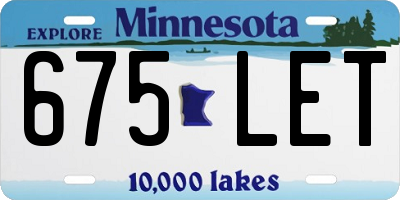 MN license plate 675LET