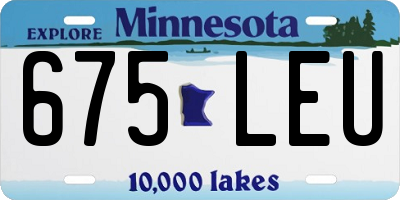 MN license plate 675LEU