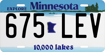 MN license plate 675LEV