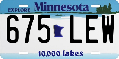 MN license plate 675LEW