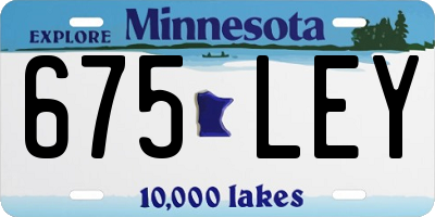 MN license plate 675LEY