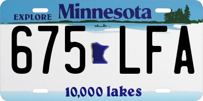 MN license plate 675LFA