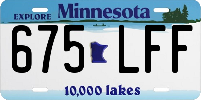 MN license plate 675LFF