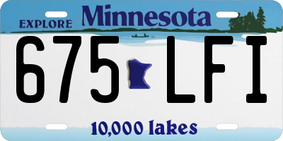 MN license plate 675LFI