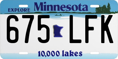 MN license plate 675LFK