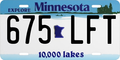 MN license plate 675LFT