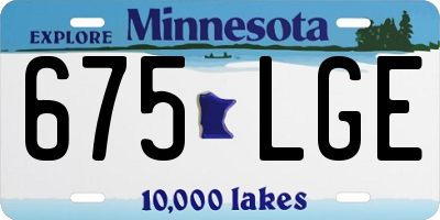 MN license plate 675LGE