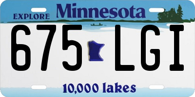 MN license plate 675LGI