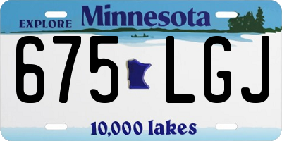 MN license plate 675LGJ