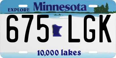 MN license plate 675LGK