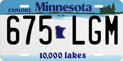MN license plate 675LGM