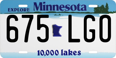 MN license plate 675LGO