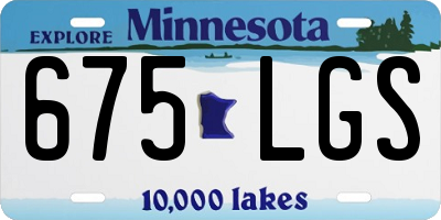 MN license plate 675LGS