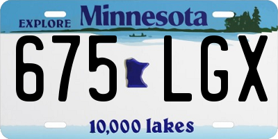 MN license plate 675LGX
