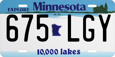 MN license plate 675LGY