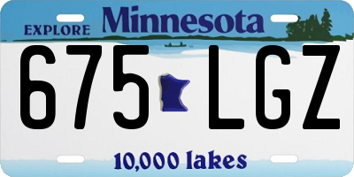 MN license plate 675LGZ