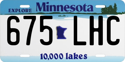 MN license plate 675LHC