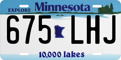 MN license plate 675LHJ