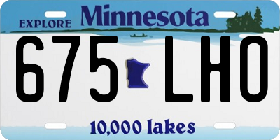 MN license plate 675LHO