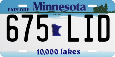 MN license plate 675LID