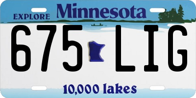 MN license plate 675LIG