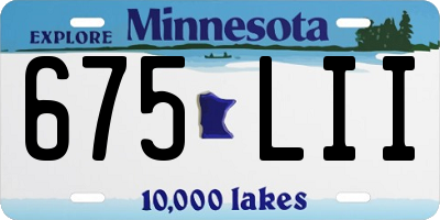 MN license plate 675LII