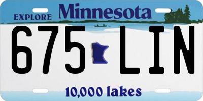 MN license plate 675LIN