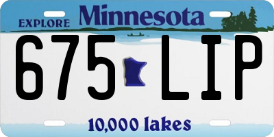 MN license plate 675LIP