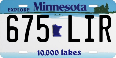 MN license plate 675LIR