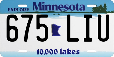 MN license plate 675LIU