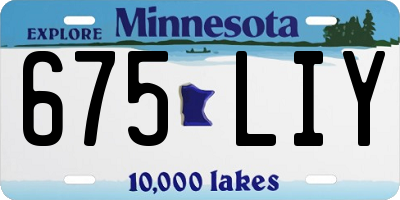 MN license plate 675LIY