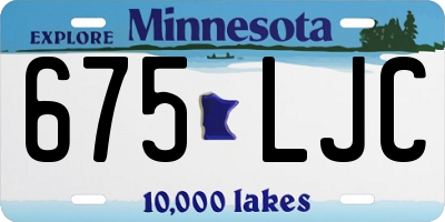 MN license plate 675LJC