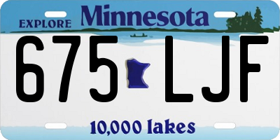 MN license plate 675LJF