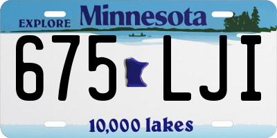 MN license plate 675LJI