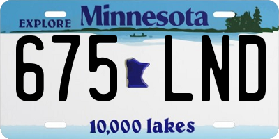 MN license plate 675LND