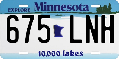 MN license plate 675LNH