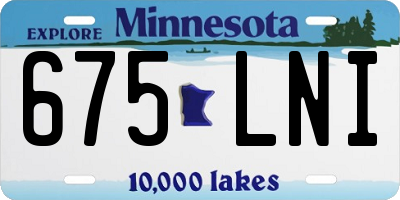 MN license plate 675LNI