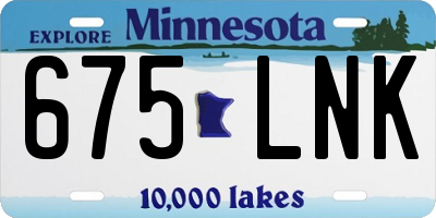 MN license plate 675LNK