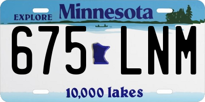 MN license plate 675LNM