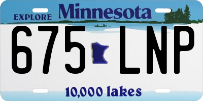MN license plate 675LNP