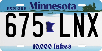MN license plate 675LNX