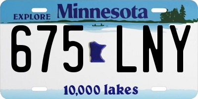 MN license plate 675LNY