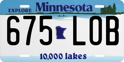 MN license plate 675LOB