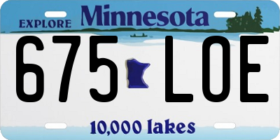 MN license plate 675LOE