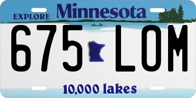 MN license plate 675LOM