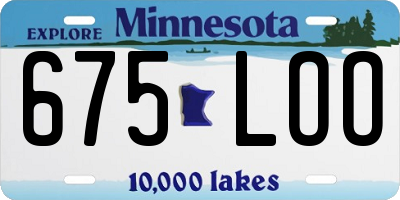 MN license plate 675LOO