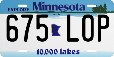 MN license plate 675LOP