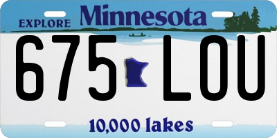MN license plate 675LOU