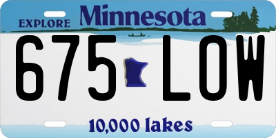 MN license plate 675LOW