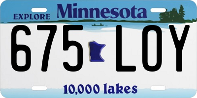 MN license plate 675LOY